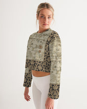 Load image into Gallery viewer, Faux Silk &amp; Lace Women&#39;s Cropped Sweatshirt