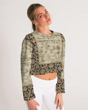 Load image into Gallery viewer, Faux Silk &amp; Lace Women&#39;s Cropped Sweatshirt