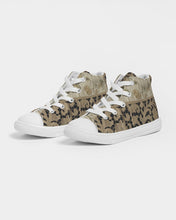 Load image into Gallery viewer, Faux Silk &amp; Lace Kids Hightop Canvas Shoe